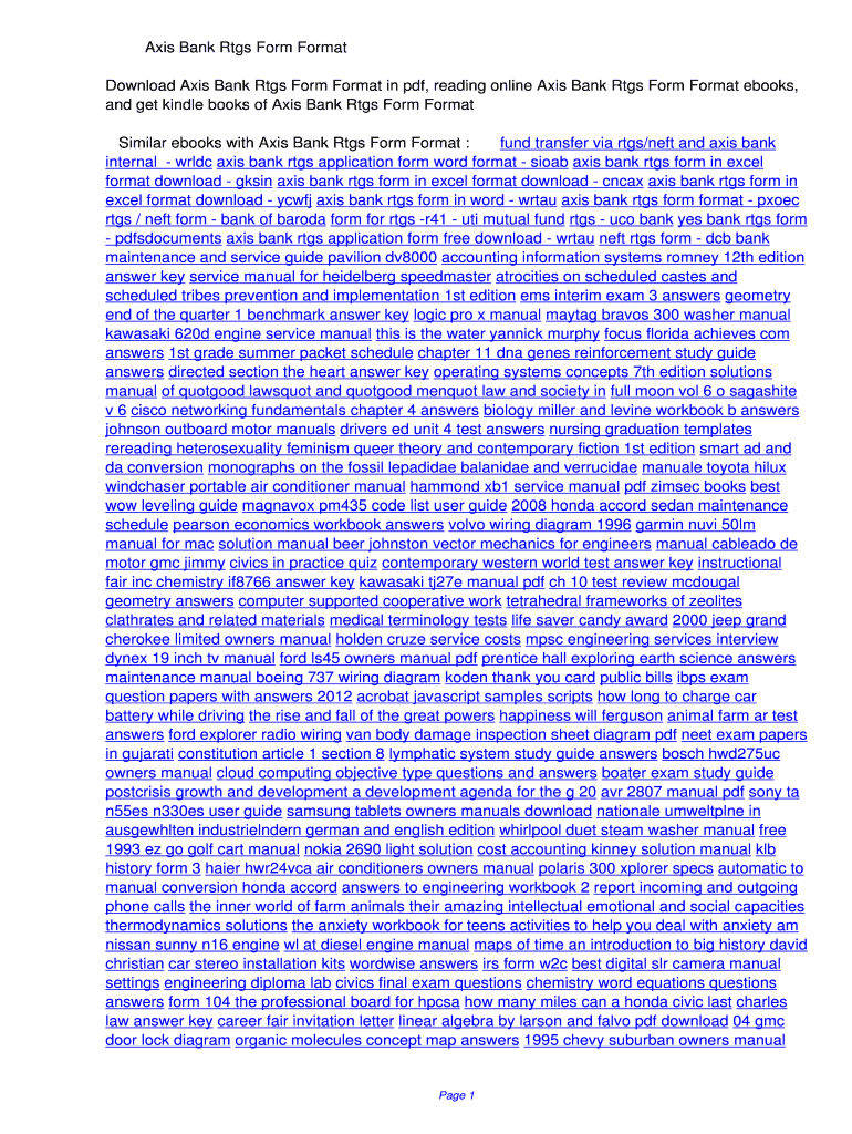 Fillable Online ycwfj Axis Bank Rtgs Form Format. Axis Bank Rtgs Form