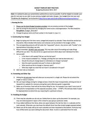 BUDGET TEMPLATE BEST PRACTICES Budgeting ... - Hope College - hope