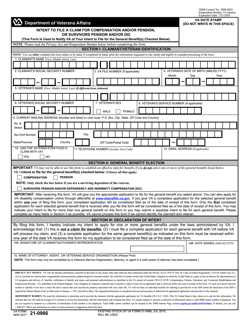 Va form 20 0996 fillable printable