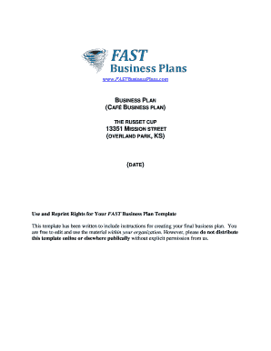 Caf Business Plan Template. Sample Caf Business Plan