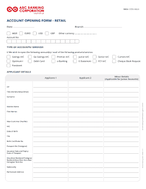 Account Opening Form - Retail