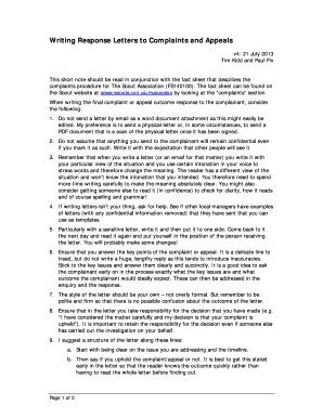 writing appeals complaints response letters punishment lines examples v04