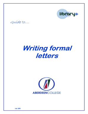 Writing formal letters - Aberdeen College - abcol ac
