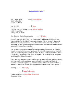 (Sample Business Letter)