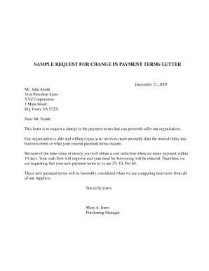 credit terms letter samples