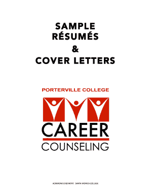 sample r sum s & cover letters - Porterville College - portervillecollege