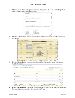 Work checklist template - Task List Work Flow