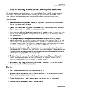 Formal letter for job application - Tips for Writing a Persuasive Job Application Letter - sjsu