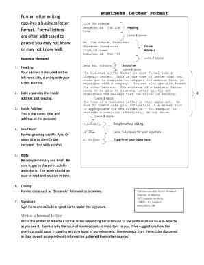 Formal letter writing requires a business letter format. Formal letters ...