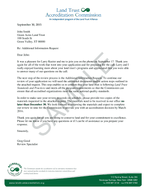 Job application email sample - Sample Follow-up Letter - Land Trust Accreditation Commission