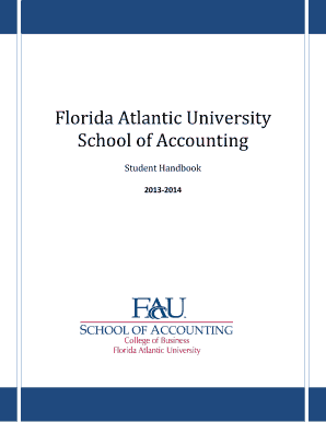 Florida Atlantic University School of Accounting. Student Handbook - business fau