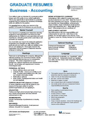 Graduate Resume Example - Business Accounting.doc - jcu edu