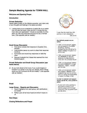 Sentence pattern examples with answers - Sample Meeting Agenda for TOWN HALL - Diocese of Scranton - dioceseofscranton