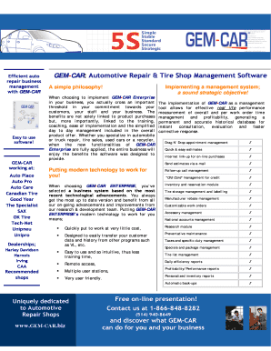 Automotive work order software - GEM-CAR: Automotive Repair & Tire Shop Management ...