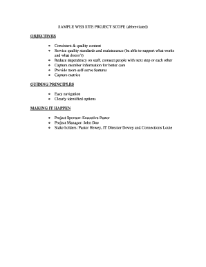 Website project scope template - SAMPLE WEB SITE PROJECT SCOPE (abbreviated ... - Template.net
