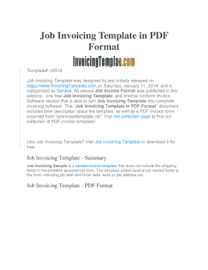 Web hosting invoice template - Job Invoicing Template in PDF Format - InvoicingTemplate.com