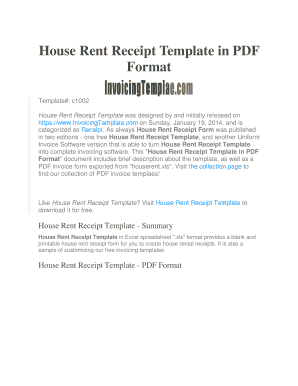 House Rent Receipt Template in PDF Format - InvoicingTemplate.com