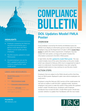 Bsa payout chart - DOL Updates Model FMLA Poster - JRG Advisors - jrgadvisors