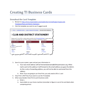 Business card template for word - d25 toastmasters