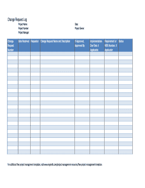 Change Order Request Template Excel from www.pdffiller.com