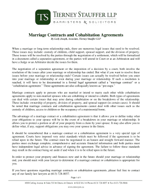 Marriage Contracts and Cohabitation Agreements - Tierney Stauffer ...