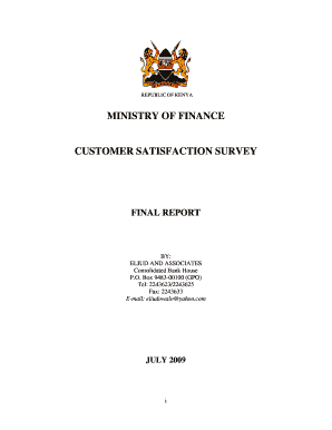 CUSTOMER SATISFACTION SURVEY FINAL REPORT - MINISTRY OF FINANCE - treasury go