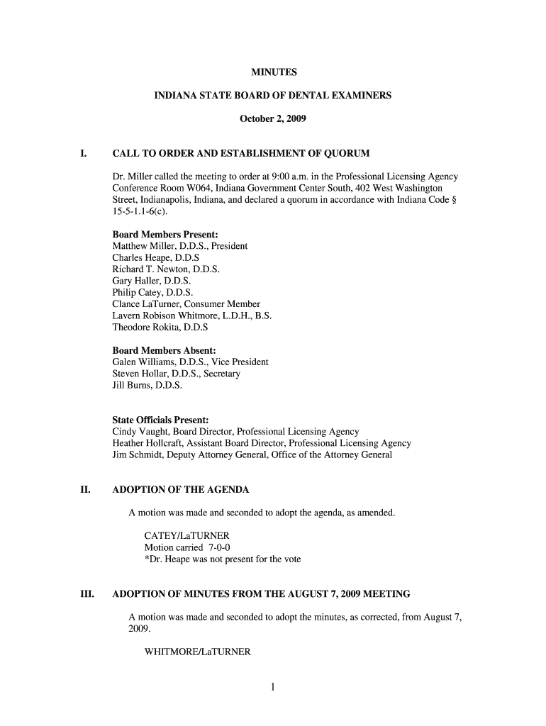 Fillable Online ai INDIANA STATE BOARD OF DENTAL EXAMINERS ai Fax
