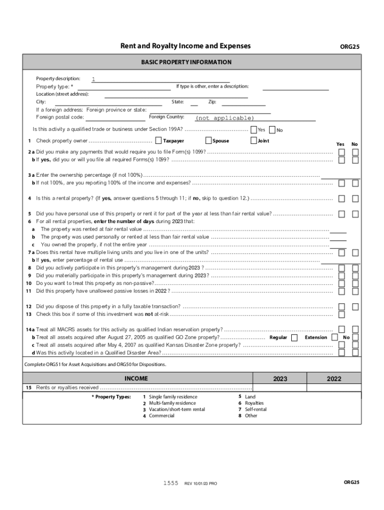 rent royalty income expenses form Preview on Page 1