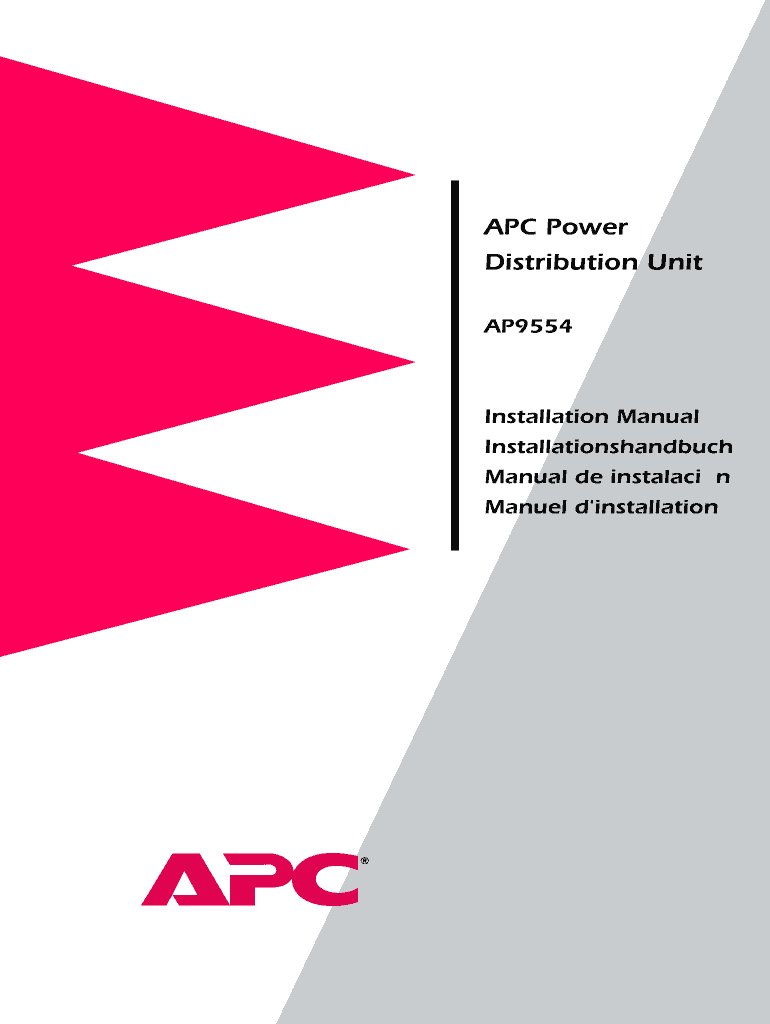 Fillable Online APC Power Distribution Unit AP9554. Translations of APC