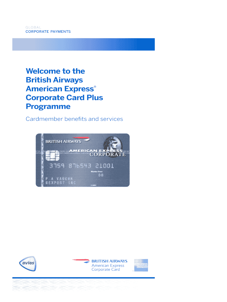 Fillable Online to the British Airways American Express Fax Email Print pdfFiller