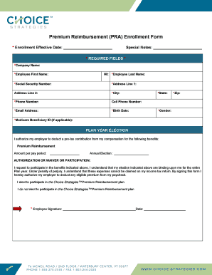Premium Reimbursement Plan Enrollment Form.doc
