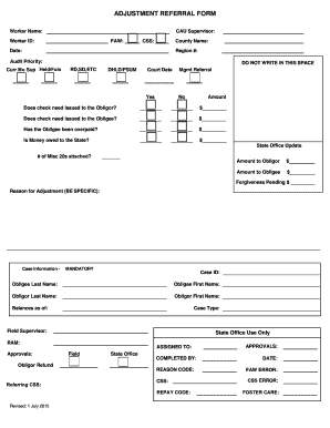 ADJUSTMENT REFERRAL FORM - wvdhhr.org