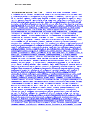 Janitorial Check Sheet. Janitorial Check Sheet - plvcp