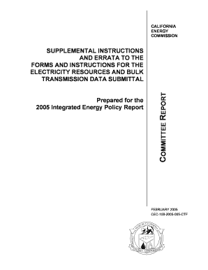 SUPPLEMENTAL INSTRUCTIONS AND ERRATA TO THE FORMS AND ... - energy ca
