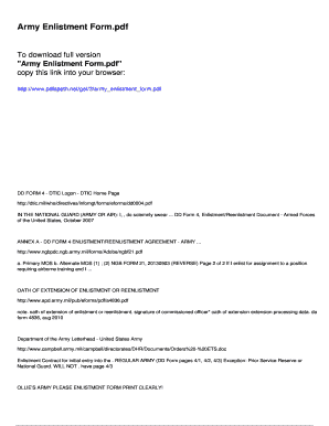 Fillable Online Army Enlistment Form - pdfslibforyou.com Fax Email ...