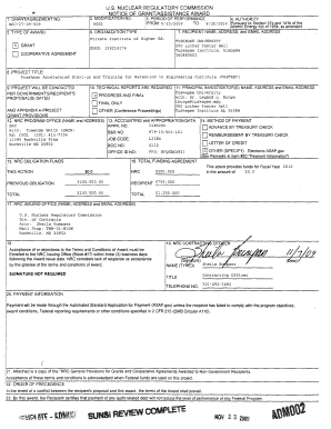 U.S. NUCLEAR REGULATORY COMMISSION - NOTICE OF GRANT ...