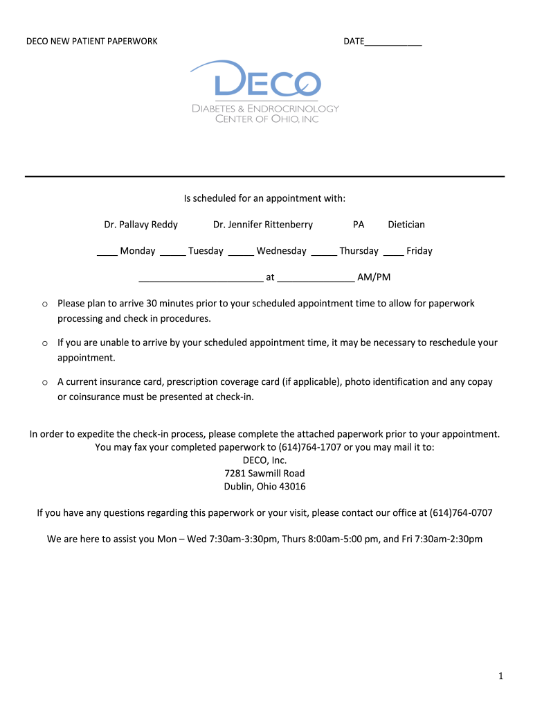 deco patient portal Preview on Page 1