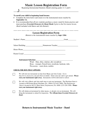 Music Lesson Registration Form - crsd.org