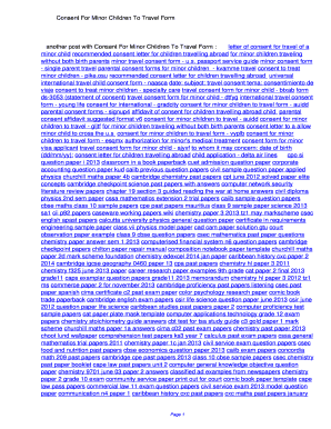 Child travelling with one parent - Consent For Minor Children To Travel Form - esqmx.us