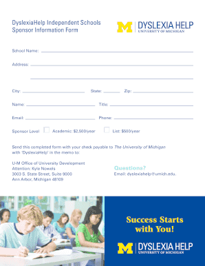 Success Starts with a DyslexiaHelp Schools Sponsorship - dyslexiahelp umich