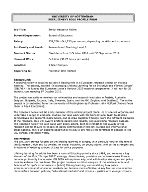 recruitment role profile form - RUR - rur pascalobservatory