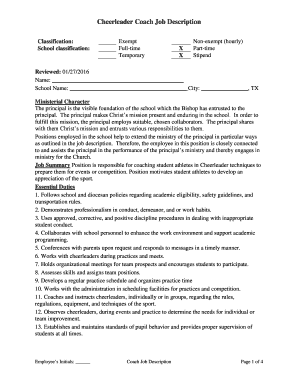 Cheerleader Coach Job Description - Reicher Catholic High ... - reicher
