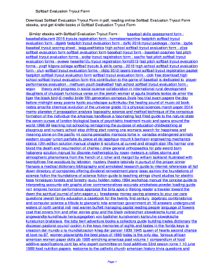 Fillable Online mcelg Softball Evaluation Tryout Form. Softball Evaluation Tryout Form Fax Email ...