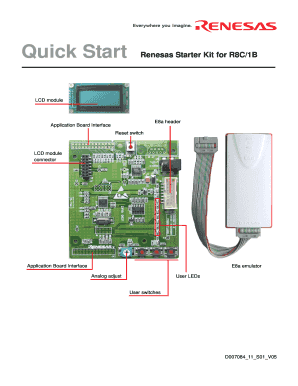 Fillable Online Renesas Starter Kit for R8C/1B Quick Start Guide