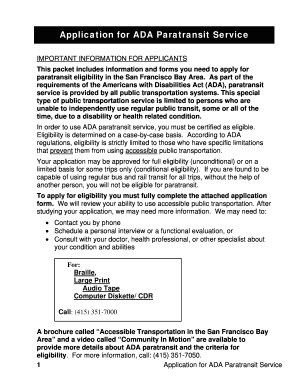 Fillable Online ADA Application Form Rev 2015 - KM edits Fax Email ...