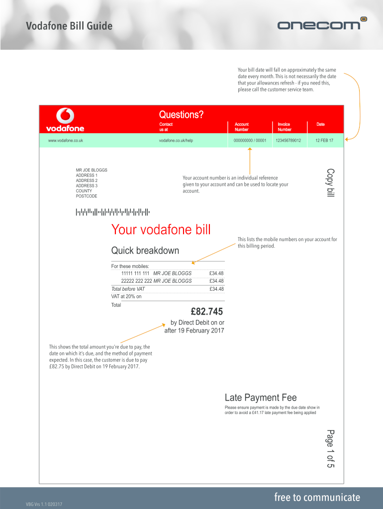 Uitlijnen Evolueren Uitdrukkelijk Vodafone Utility Bill - Fill Online, Printable, Fillable, Blank | pdfFiller