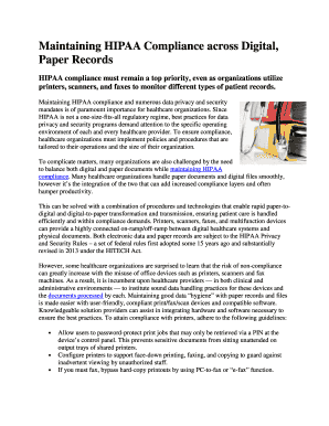 Fillable Online Maintaining HIPAA Compliance across Digital, Fax Email ...