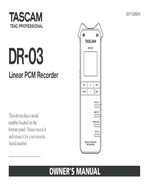 DR-03 Owner's Manual