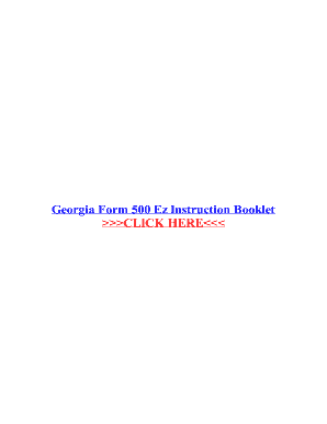 Fillable Online Georgia Form 500 Ez Instruction Booklet Fax Email Print ...