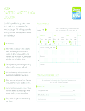 YOUR DIABETES WHAT TO KNOW LOGBOOK